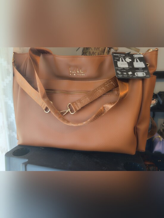 Nicole Miller Handbags - Nicole Miller Brown Faux Leather Tote Bag